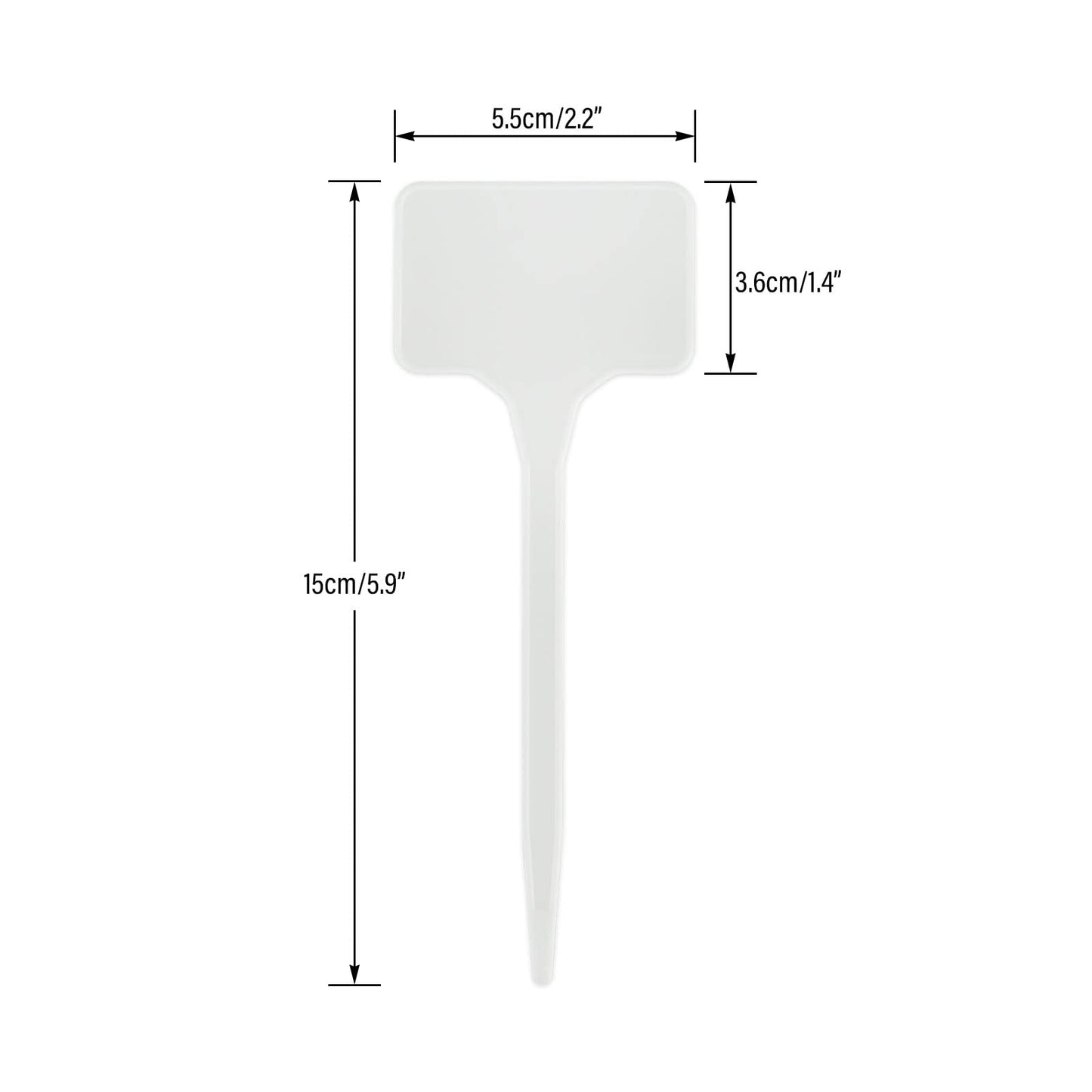 KINGLAKE GARDEN Large Plastic Plant Labels 6 Inch 50 Pack White Sturdy Extra Large T-Style Plastic Plant Labels for Flower beds,Plant pots