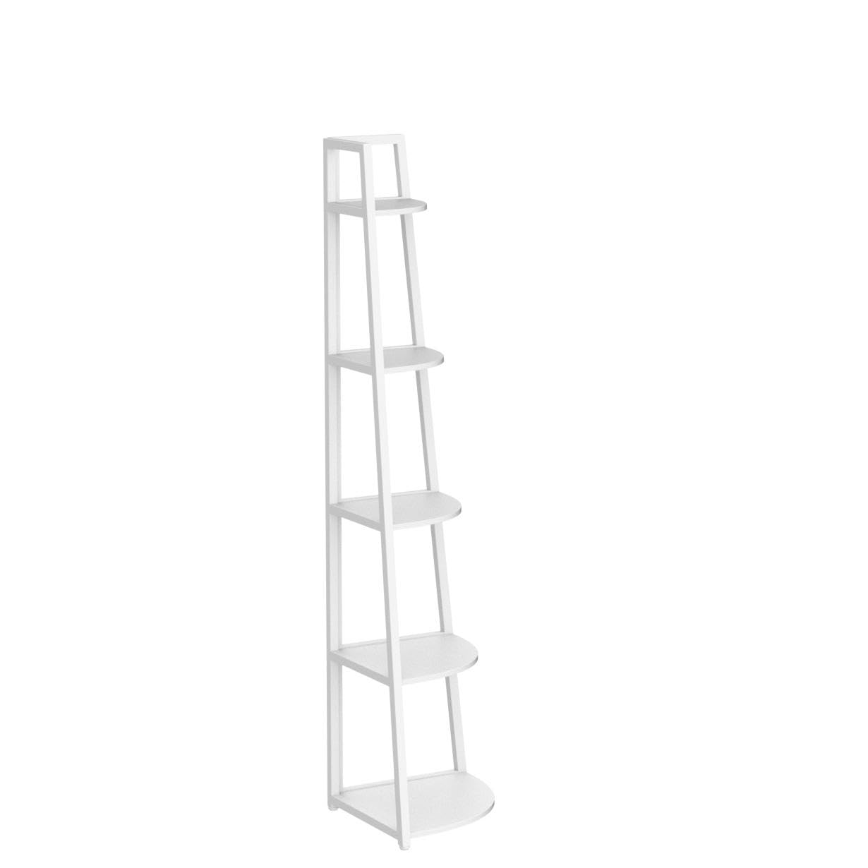 Tribesigns 70 inch Tall Corner Shelf, 5 Tier Modern Corner Bookshelf Bookcase Industrial Corner Ladder Shelf Plant Stand for Living Room, Kitchen, Home Office (White)