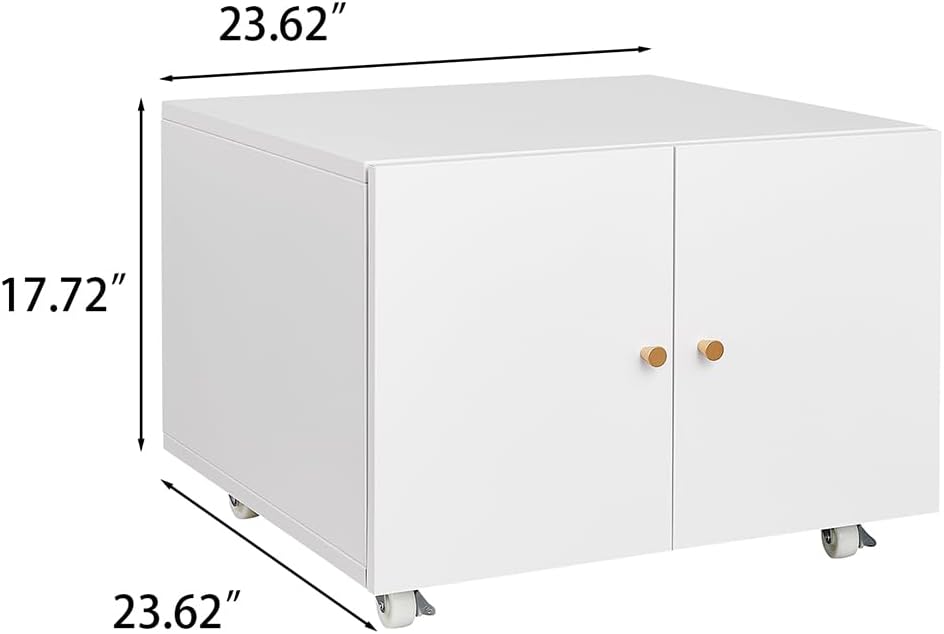 Metal Printer Stand with Storage, Large Black Printer Cabinet with Wheels and Adjustable Shelf for Home Office, Heavy Duty Printer Table