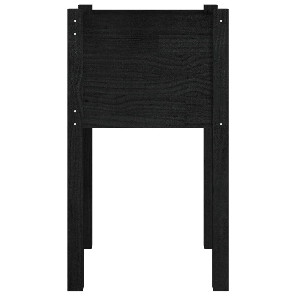 vidaXL Durable Garden Planter 15.7"x15.7"x27.6" - Solid Wood Pine Outdoor Square Planter, Black, Ideal for Flowers and Plants, Weather-Resistant, Easy Assembly