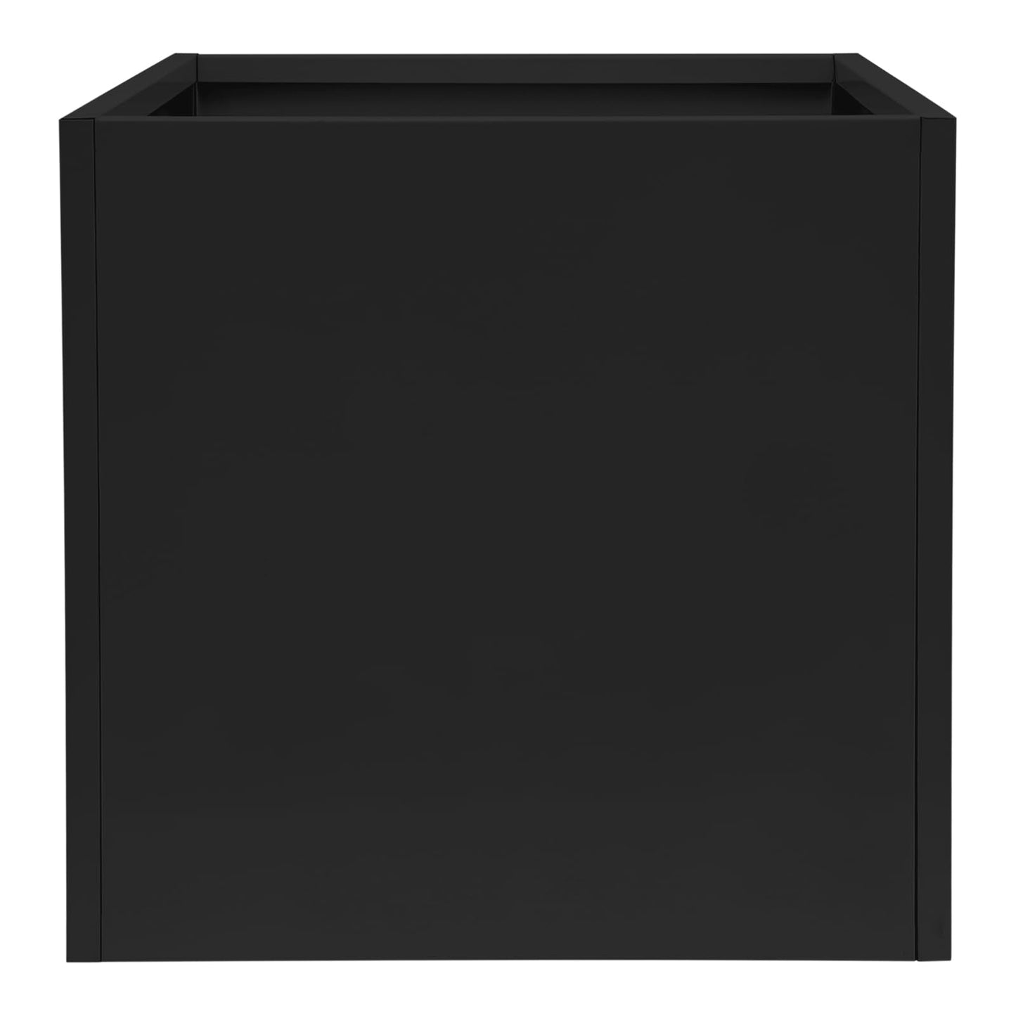 Large Outdoor Planters Metal Planters for Outdoors, Square Metal Planter Box 26"L x 26"W x 26"H, Steel Planter Box with Removable Insert Shelf, for Porch, Garden, Patio (26"L x 26"W x 26"H - Black)