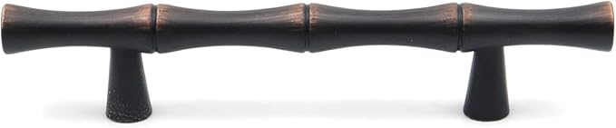2PCS Bamboo Cabinet Pulls 3 Inch Hole Distance Dresser Handle Black and Red
