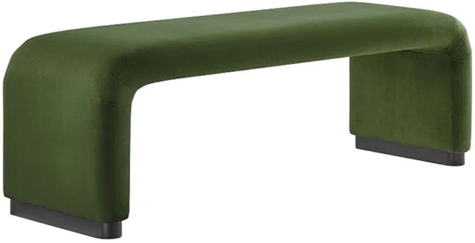 Modway EEI-6734-BLK-MOS Koda Performance Velvet Waterfall Long Bench