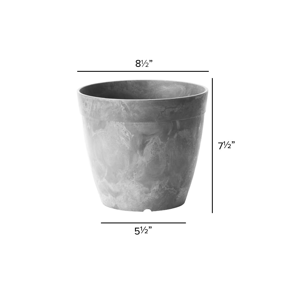 Root & Vessel Dolce Round Planter, Gray, 8"