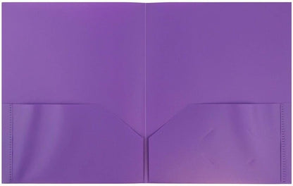 JAM PAPER Plastic 2 Pocket POP Folders - Durable School Folders - Assorted Primary Colors - Bulk 48 Folders/Box (8 Assorted Packs of 6)