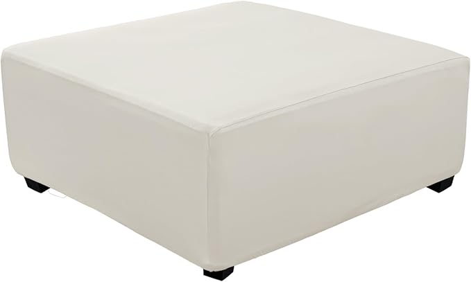 Super Stretch 40x40x15 inch Square Ottoman Cover- Soft Form Fit Ottoman Cover