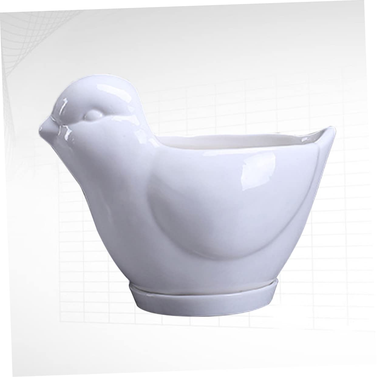 Toddmomy 1pc Ceramic Bird Shape Flower Pot Succulent Plant Pot Desktop Decor Home Office Garden Fairy Garden Accessories