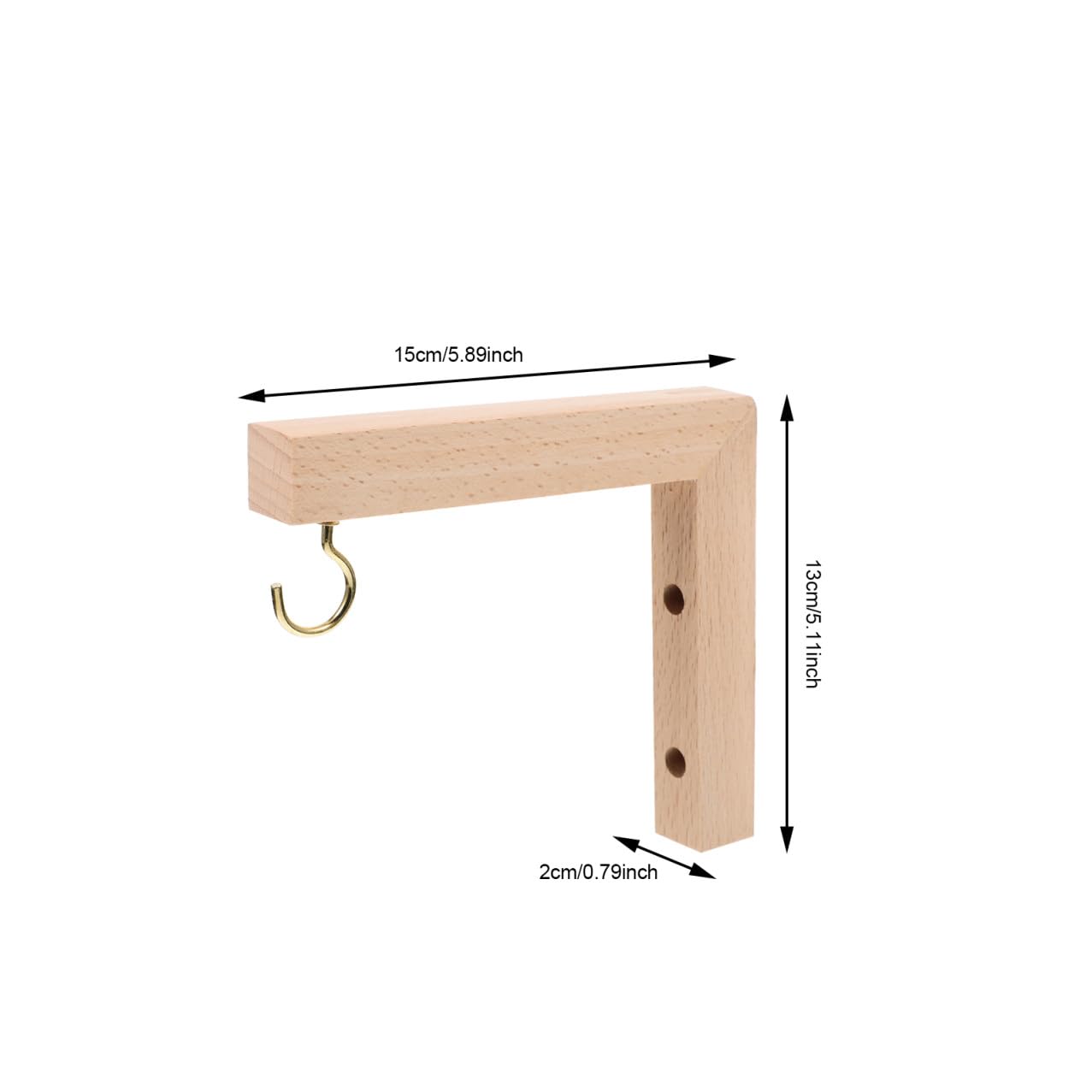 Happyyami 2pcs Wooden Wall Mount Plant Hangers Flowerpot Hanging Hooks for Outdoor Hanging Baskets Bird Feeders Wind Chimes Patio Garden