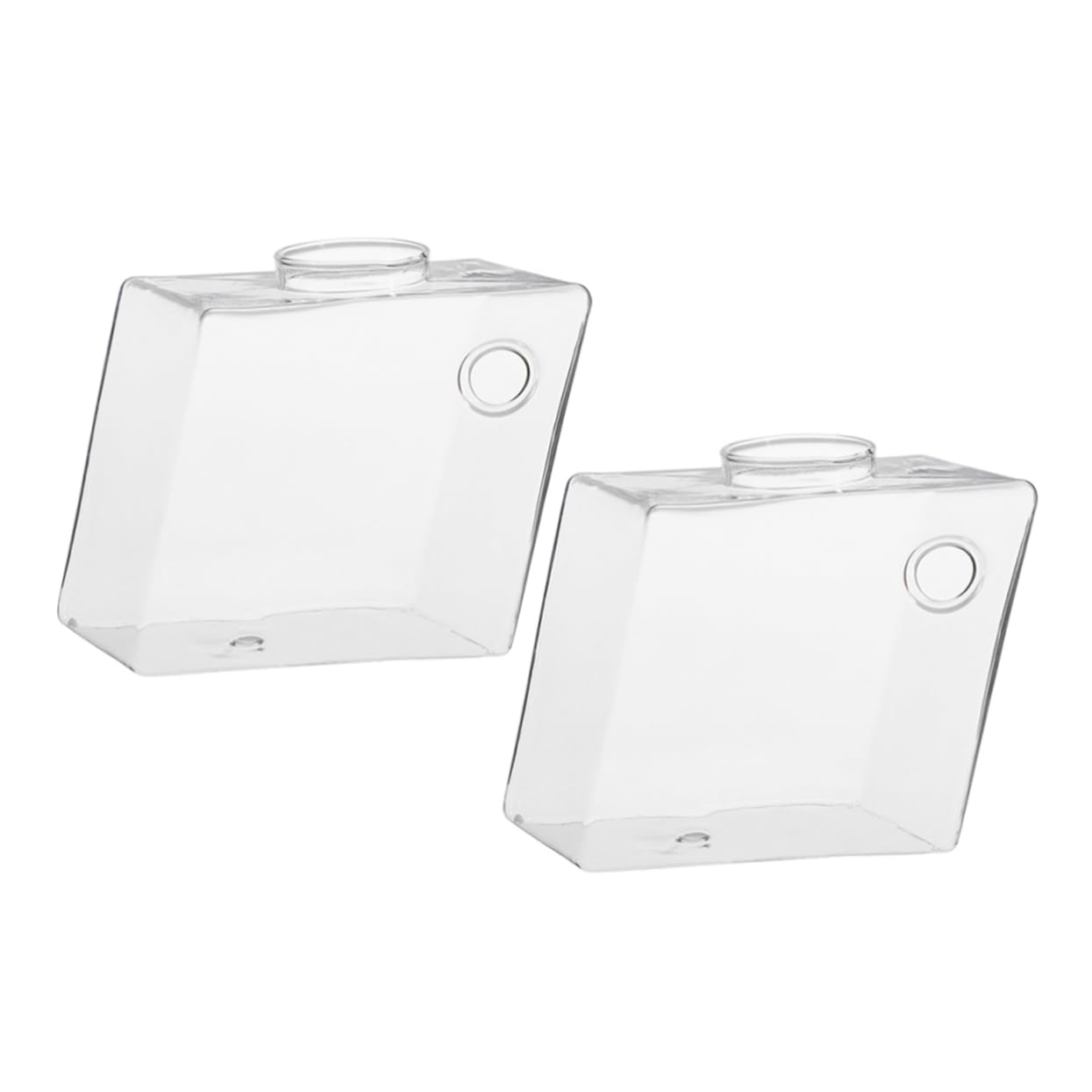 Zerodeko 2pcs Rhombus Glass Flower Vase Wall Planter Terrarium Container Decor for Home Office and Garden Decorative Hanging Planter for Plants and Propagation Display