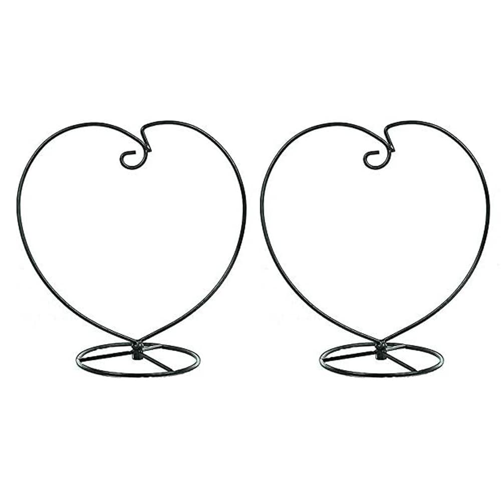 WOCTDTHW Ornament Display Stand Holder Iron Hanger for Chrismas Hanging Glass Globes (Love Shape 2 Pcs)