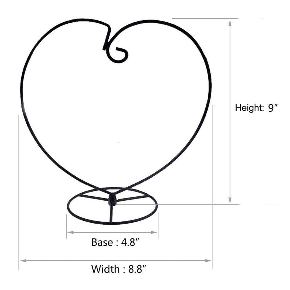 WOCTDTHW Ornament Display Stand Holder Iron Hanger for Chrismas Hanging Glass Globes (Love Shape 2 Pcs)