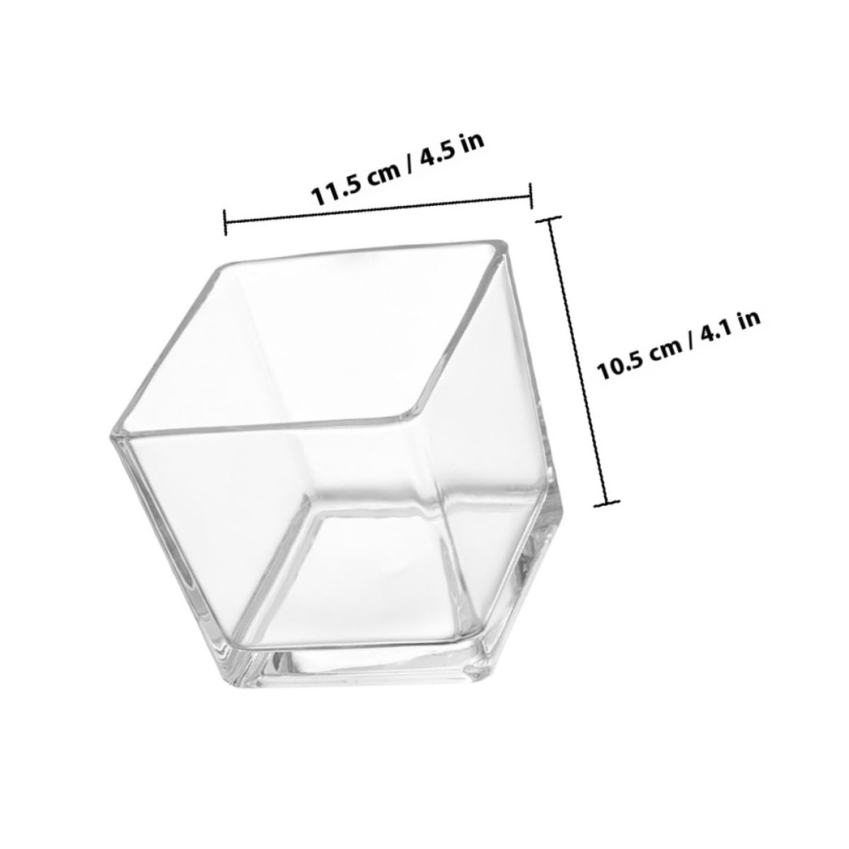 SECFOU 4.5 Inch Cube Glass Vase for Succulent Plants and Greenery, Small Terrarium Planter Pot for Hydroponic Use, Decorative Tabletop Flower Container for Home and Office