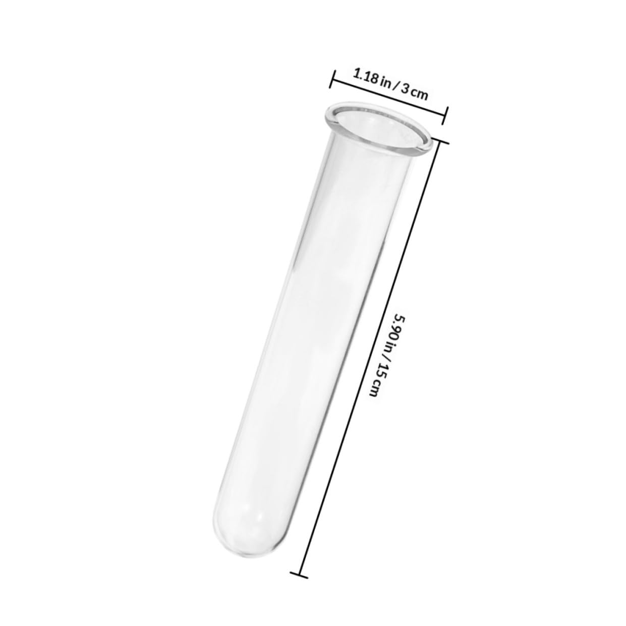 JEWEDECO 5pcs Glass Test Tubes for Plant Propagation Vase Hydroponic Floral Water Tubes Glass 2.5x3x15cm Small Terrarium Plants Home Décor