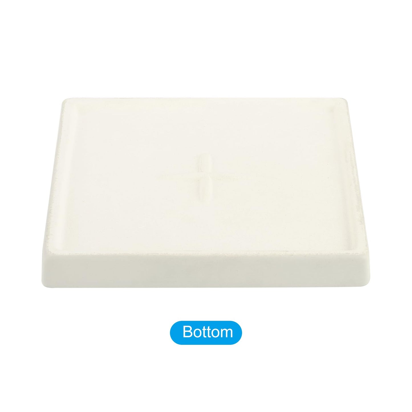 PATIKIL Plant Pot Saucers 6.7 Inch, Ceramic Square Flower Drip Tray for Indoor Outdoor, Beige