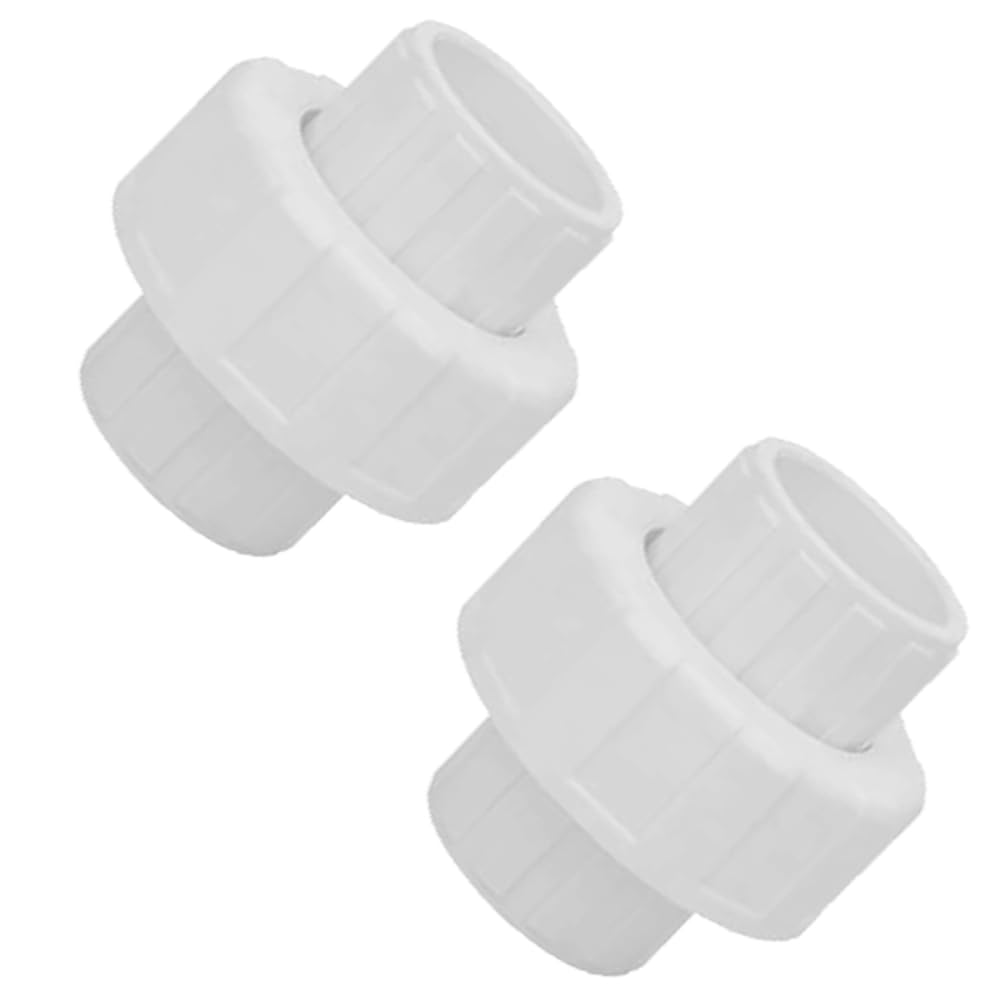 2pcs 2" PVC Union Coupling Pipe Fitting,(Socket x Socket) Schedule 40,Plumbing Fitting with EPDM O-Ring, White,Quick-Connect Slip Union Adapter Couplings for Farm Irrigation, Garden Watering.