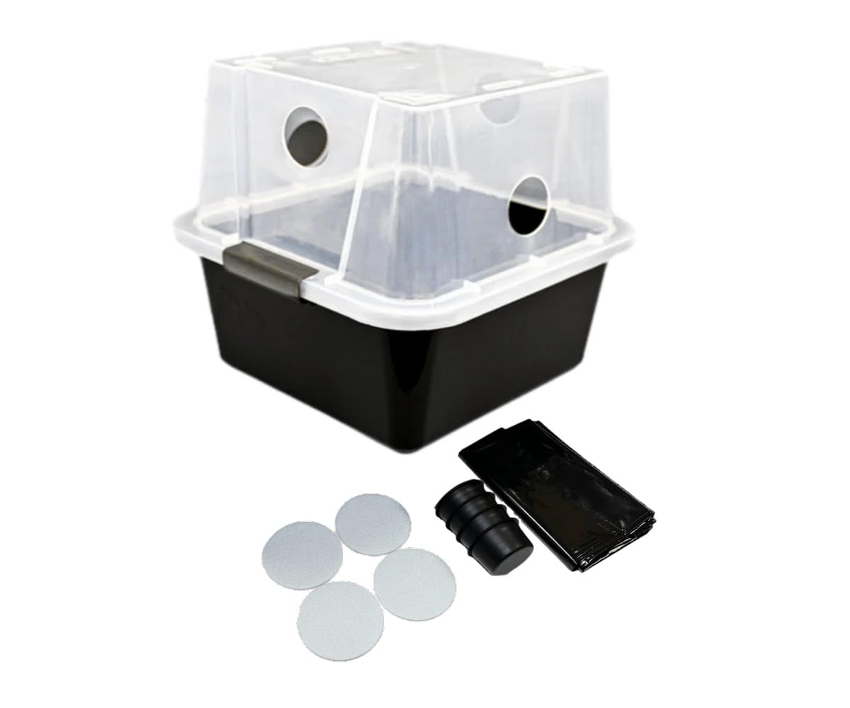 Myco Labs Grower's Select 28Q Cube Mushroom Monotub Fruiting Chamber with Filter Disks and Liner