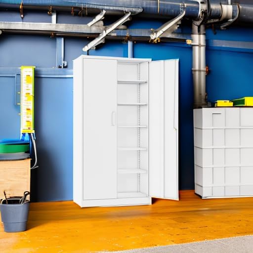 White Metal Storage Cabinet
