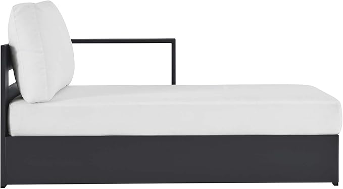 Modway Tahoe Powder-Coated Aluminum Outdoor Chaise Lounge in Gray White