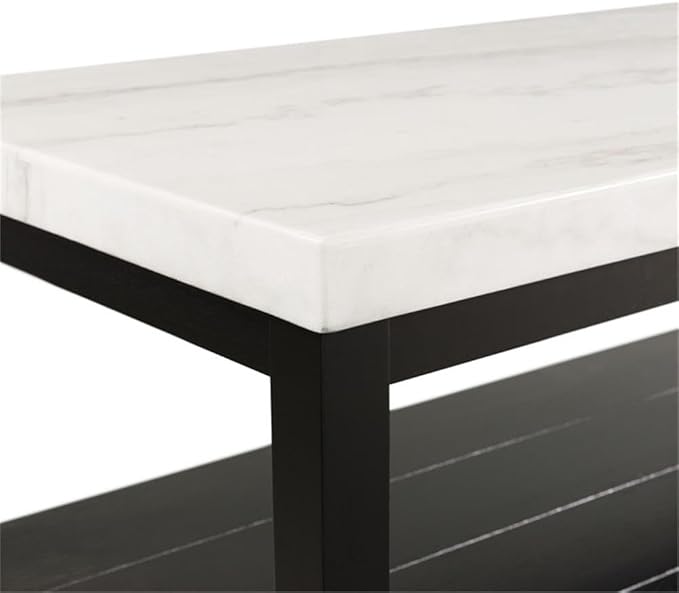 Picket House Furnishings Evie Wood Frame & Marble Top Console Table-White/Black