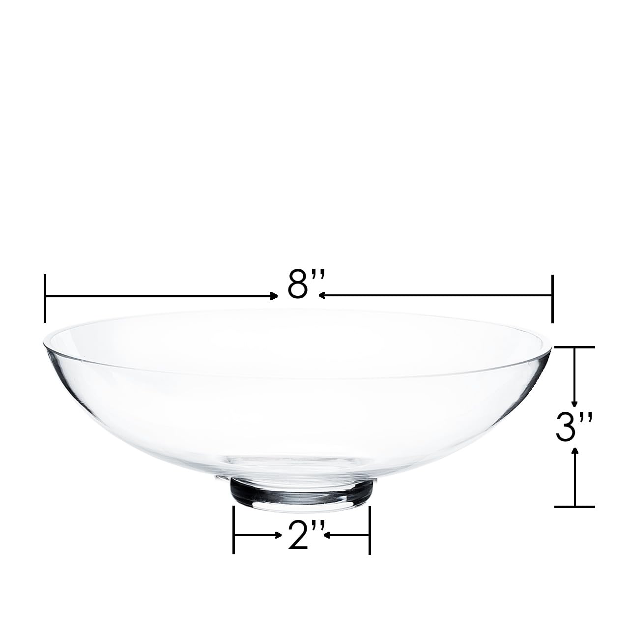 CYS EXCEL Glass Small Decorative Footed Bowl (H:3" D:8") Fruit Display Terrarium Compote Pedestal Vase Kitchen Table Centerpiece