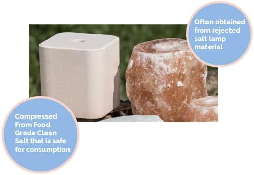 Salt Block for Deer & Horses – Compressed Mineral Salt Lick for Livestock, Cattle & Goats – Himalayan Secrets Pink Rock Salt Block (2.5LB/2KG, Block w/Mounting Hole)
