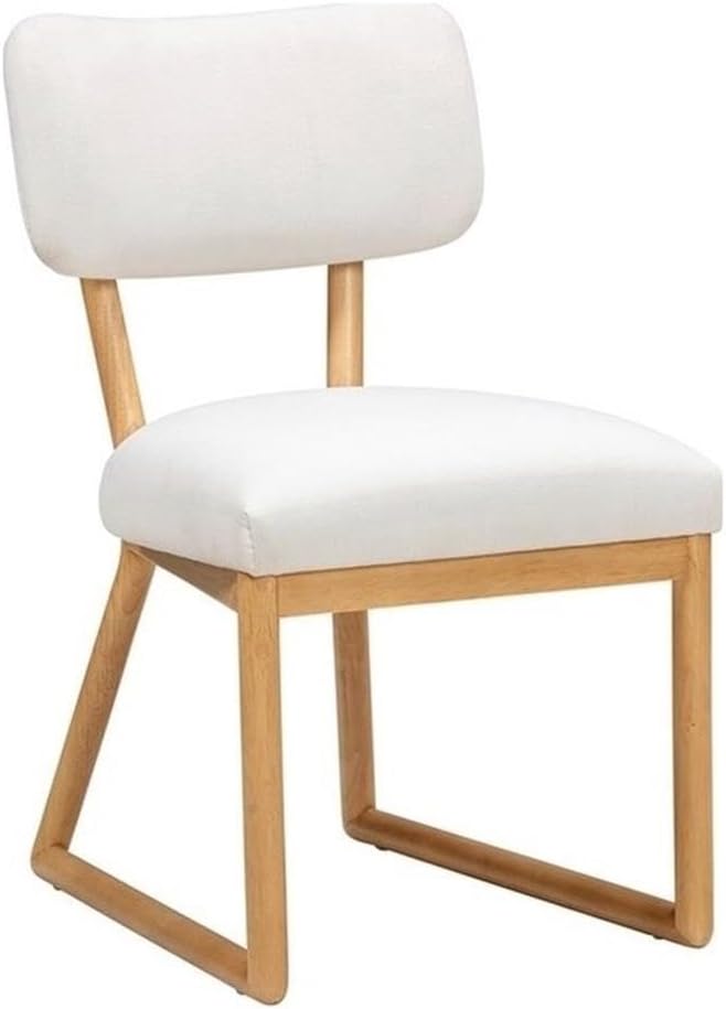 Pemberly Row Contemporary Dining Chair, Cream Recycled Fabric Upholstery
