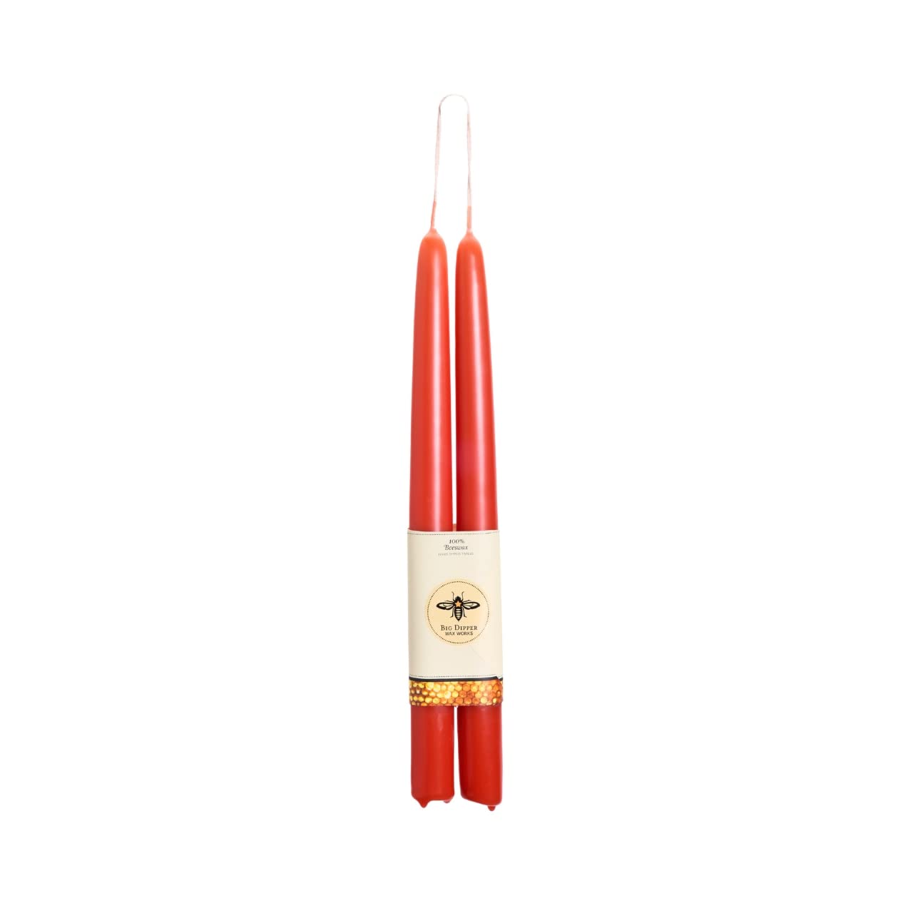 Big Dipper Wax Works Pumpkin Hand-Dipped Beeswax Taper Candles – 12” x 7/8”, 2-Pack, 100% Pure Beeswax, Long Burning, Clean, Cotton Wick, Handmade in USA, Home Décor & Wedding Candles