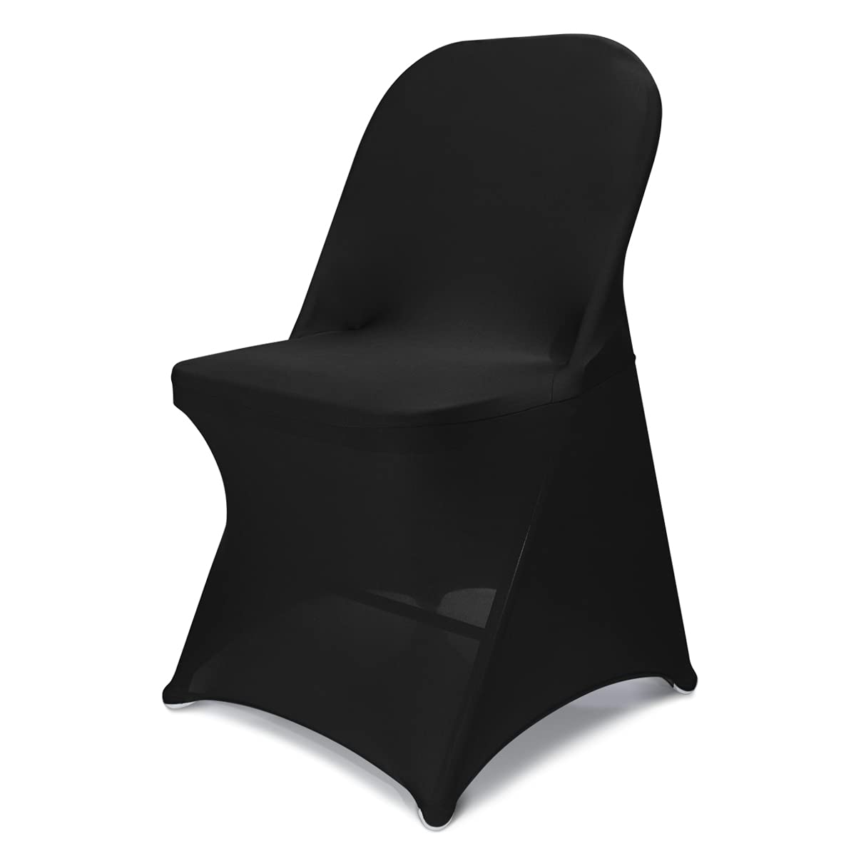 Babenest 100PCS Spandex Folding Chair Covers, Halloween Upgraded Universal Stretch Washable Fitted Chair Slipcovers Protector for Wedding, Holidays, Banquet, Party, Celebration (Black)