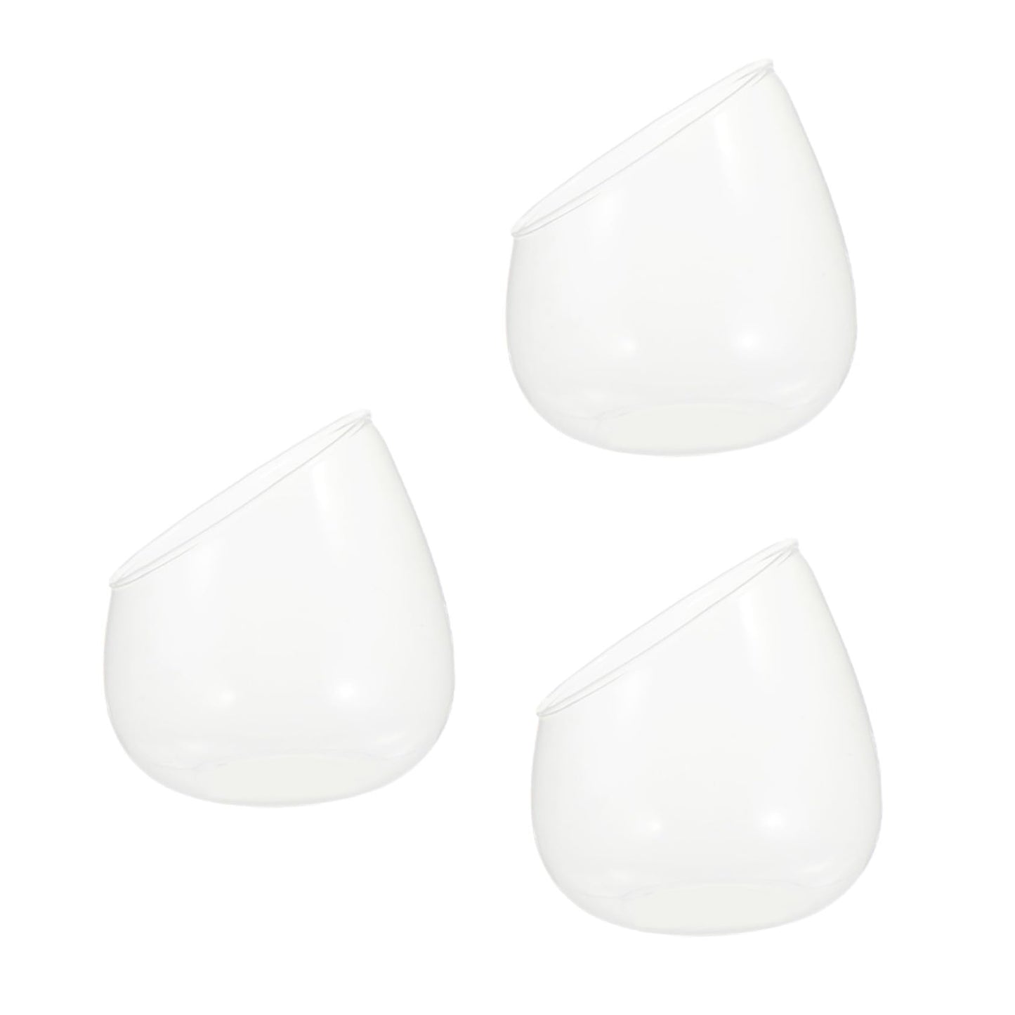 NUSITOU 3pcs Slant Cut Glass Ecological Bottles for Succulents Micro Landscape Terrarium Tabletop Decoration Glass Plant Ornaments for Home and Office