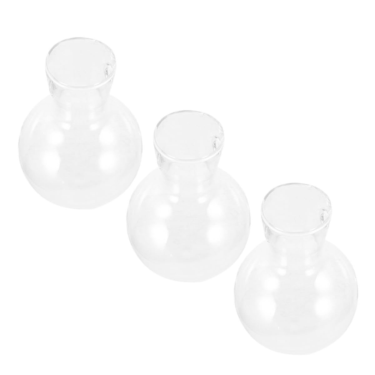 MAGICLULU 3pcs Glass Propagation Vases with Wooden Stand High Borosilicate Hydroponic Plant Planter for Desktop Indoor Terrarium and Plant Propagation