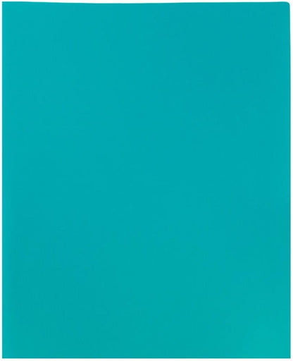 JAM PAPER Plastic 2 Pocket POP Folders - Durable School Folders - Teal Blue - 3/Pack
