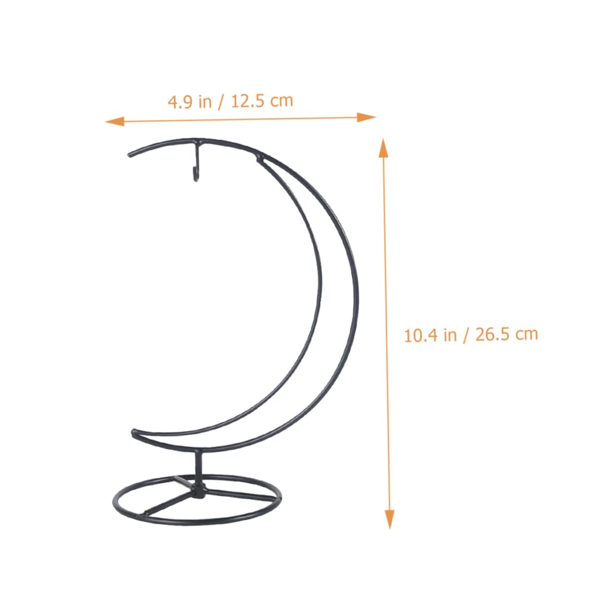 Zerodeko Moon Shaped Iron Ornament Display Stand with Hanging Glass Globe Holder Creative Plant and Terrarium Hanger for Balcony Home Office Decoration Suitable for Air Plants and Flower