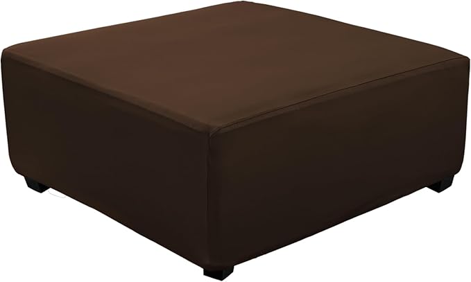Super Stretch 40x40x15 inch Square Ottoman Cover- Soft Form Fit Ottoman Cover
