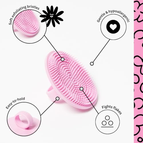 Boie USA Face Scrubber - Handheld Facial Tool, Deep Cleansing Exfoliating Facial Brush. Fights Acne with Gentle, Silicone-Like Bristles, Long Lasting, & Hypoallergenic (Blue)