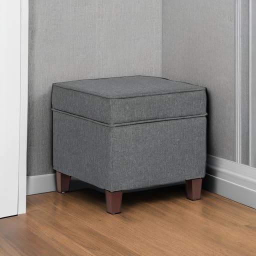 Adeco Chest and Footrest-Square Seat Storage Bench Ottoman