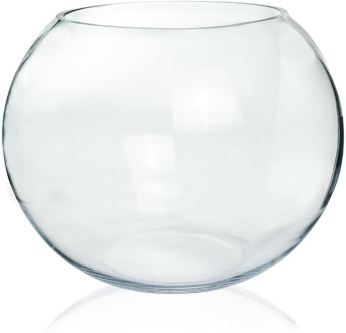Glass Bubble, 6" Height x 8" Width Glass Fish Bowl Vase, Bubble Bowl vase for Terrarium, Flower vase Centerpiece