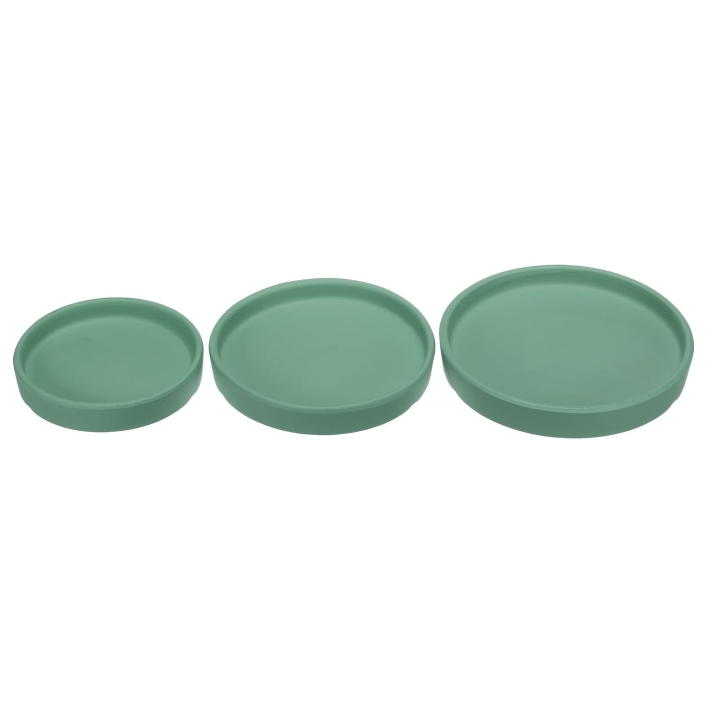 M METERXITY 3 Pack Planter Saucers - Ceramic Plant Tray Flower Pot Drip Trays Round Apply to Outdoor/Garden (4/5/6inch, Black)