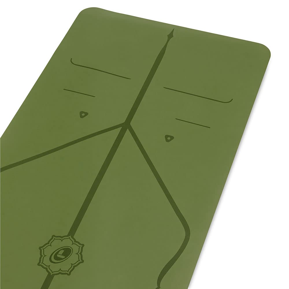 Liforme Original Yoga Mat – Free Yoga Bag Included - Patented Alignment System, Warrior-like Grip, Non-slip, Eco-friendly, sweat-resistant, long, wide, 4.2mm thick mat for comfort