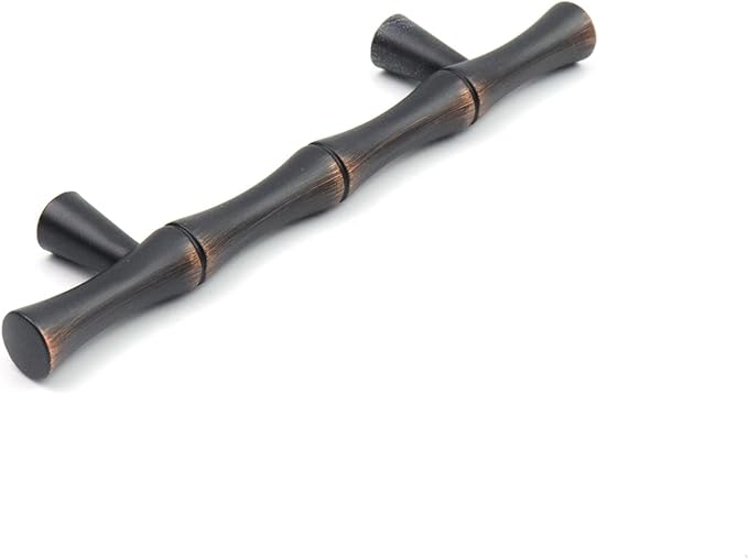 2PCS Bamboo Cabinet Pulls 3 Inch Hole Distance Dresser Handle Black and Red