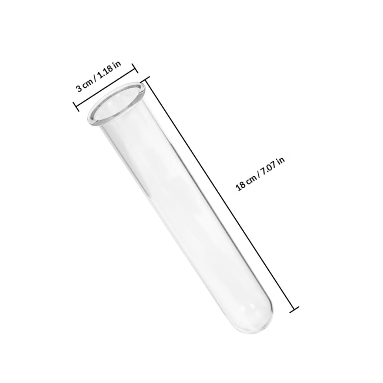 CORHAD 4pcs Glass Hydroponic Test Tube Vases 2.5x3x18cm Terrarium Supplies Desktop Propagation Station Plant Holders Glass Containers for Home Garden Office Decor