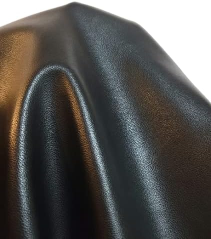 Black 0.9 mm Soft Faux Vegan PU Leather by The Yard Synthetic Pleather 0.9 mm