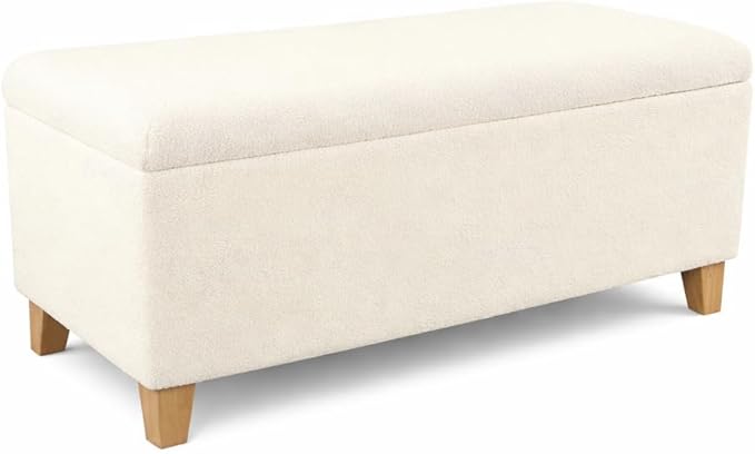 HomePop Storage Bench, Pearl Cream