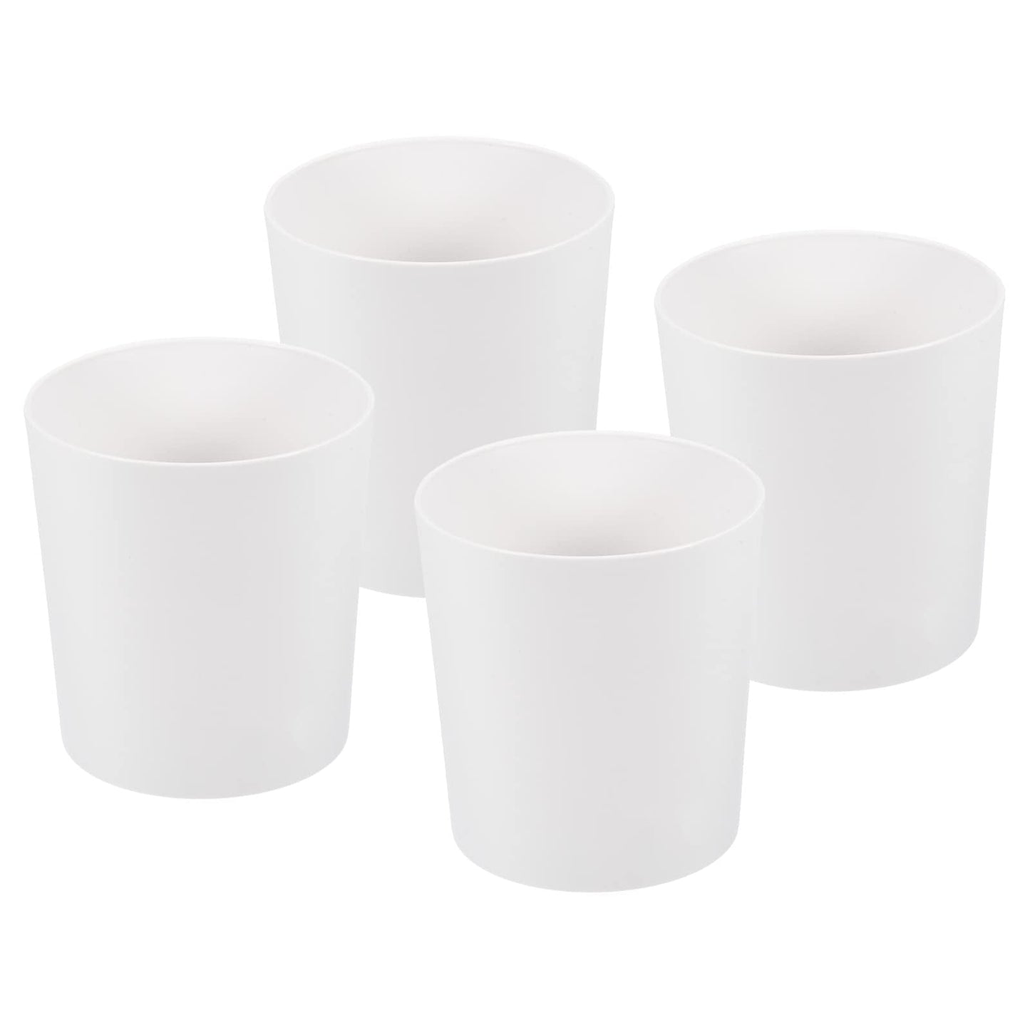 PATIKIL 4 Inch Plastic Plant Pot, 4 Pack Round Flower Planter Container for Indoor Outdoor, White