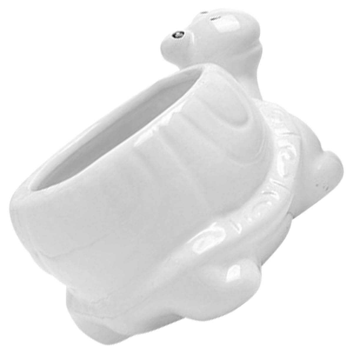 SEWACC Cute Cartoon Turtle Ceramic Flower Pot Succulent Planter for Indoor and Outdoor Plants White Small Decorative Garden Plant Container