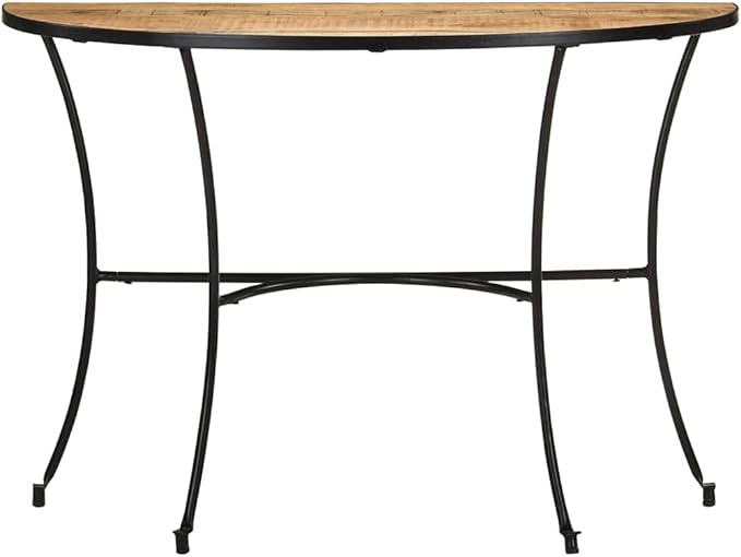 Industrial Style Side Table, Natural Solid Mango Wood End Stand