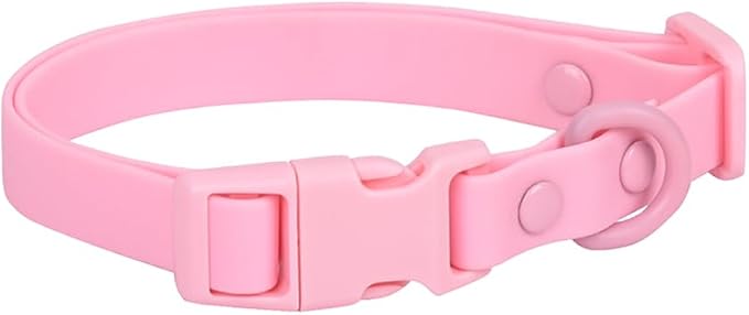 Ovale Waterproof Dog Collar Leash Combo Set, Durable and Easy to Clean, for Small Dogs.(S, Pink)