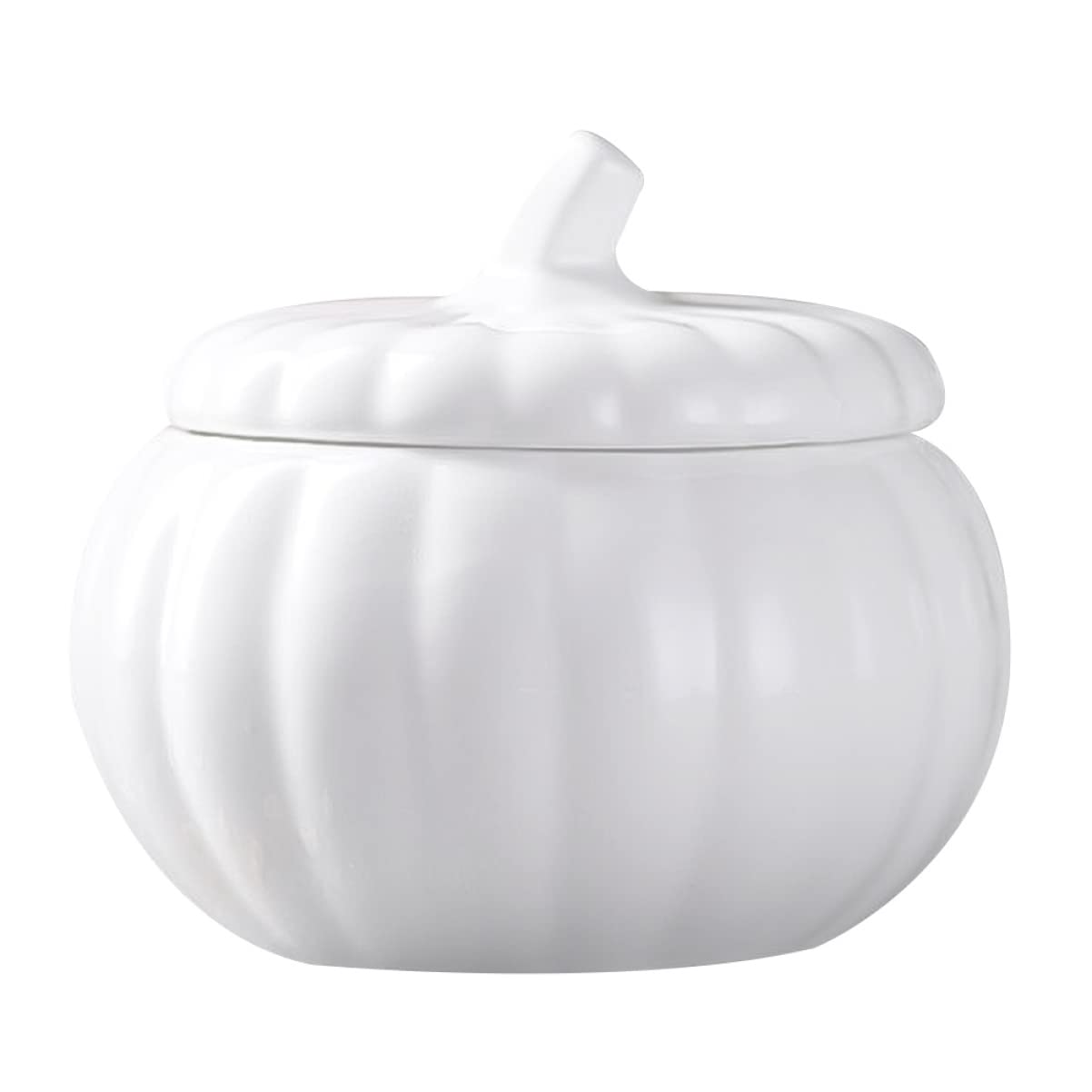 BESTonZON Ceramic Pumpkin Soup Bowl with Lid 4.13 Inch Covered Stew Soup Bowl Porcelain Serving Dish for Pumpkin Desserts and Stews Kitchen Dinnerware