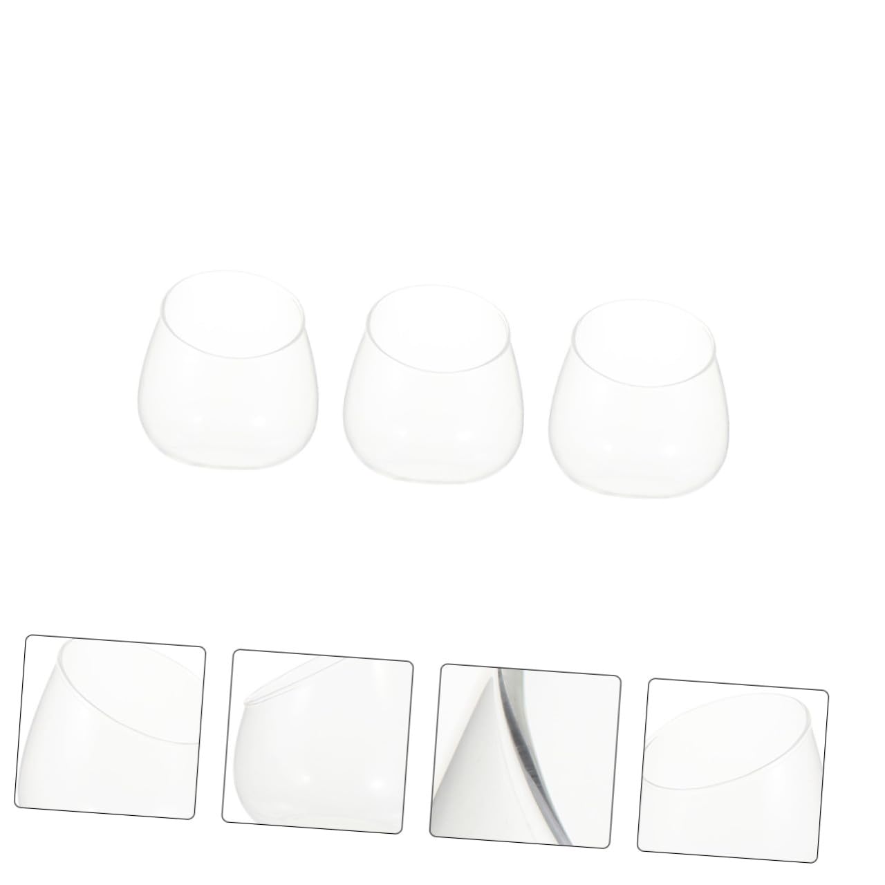 Toyvian Succulent Vase Set 3pcs Slant Cut Glass Ecological Bottles Micro Landscape Desktop Terrarium Containers for Home Office Decor