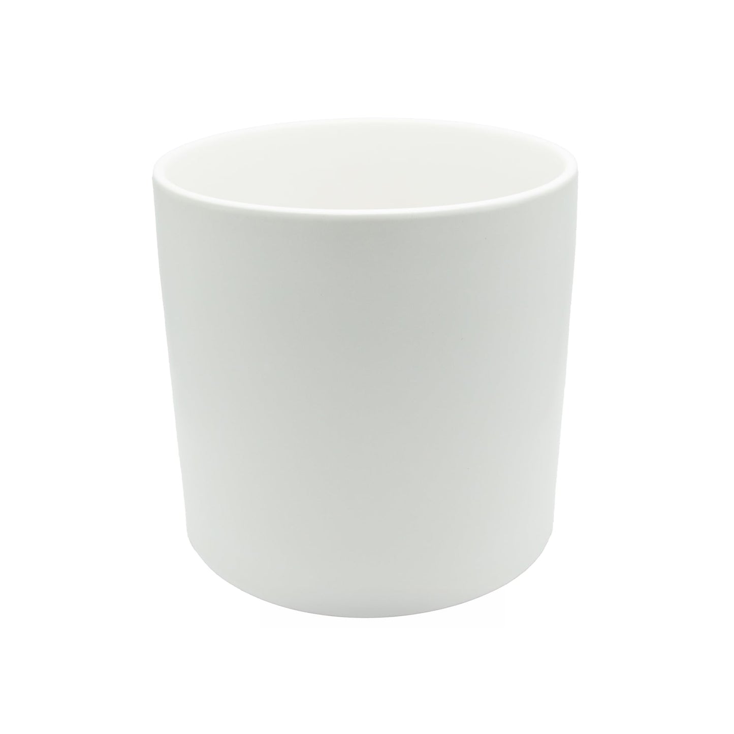 WGVI White Ceramic Cylinder Vase Width 7" Height 6.75", Flower Arrangements, Candle Holder, Terrarium Planter Pot, Storage Container Organizer, Pen Brush Holder, 6 Pieces