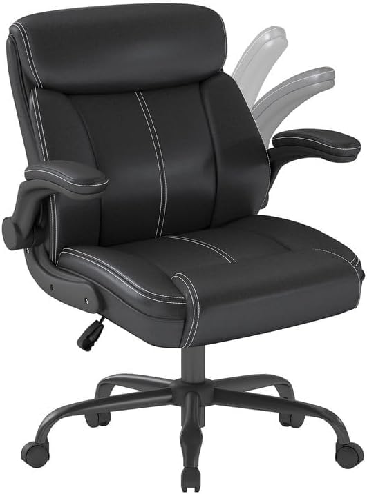 AnyGod 1Pcs Office Chair for Men Women Home Office Pu Leather High Back 360